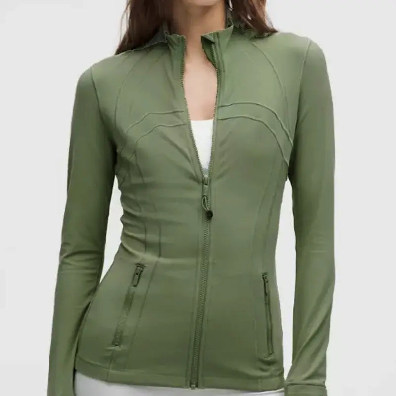 Women's Define Jacket, -Fit Zippered Training define Jacket - Long Sleeve Fitness Running Top for Jogging & Sports