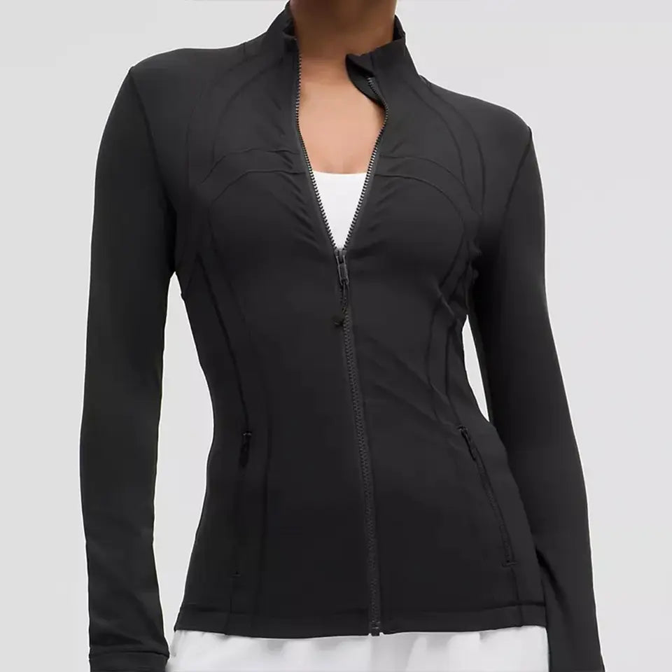 Women's Define Jacket, -Fit Zippered Training define Jacket - Long Sleeve Fitness Running Top for Jogging & Sports