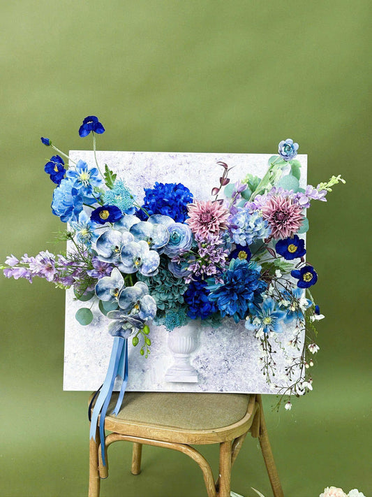 Sapphire Dream Cascade 3D Floral Wall Art