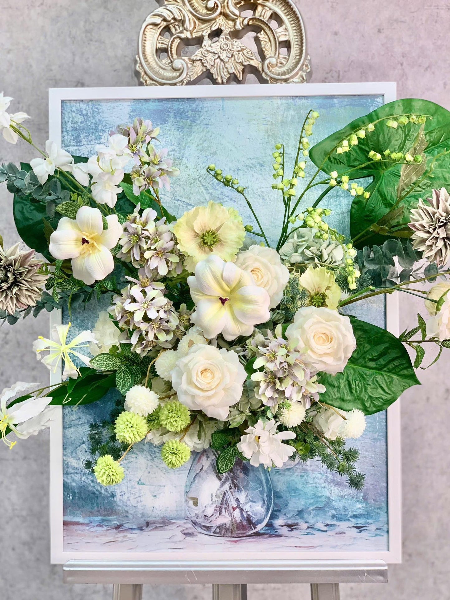 Ethereal Ivory Serenity 3D Floral Wall Art