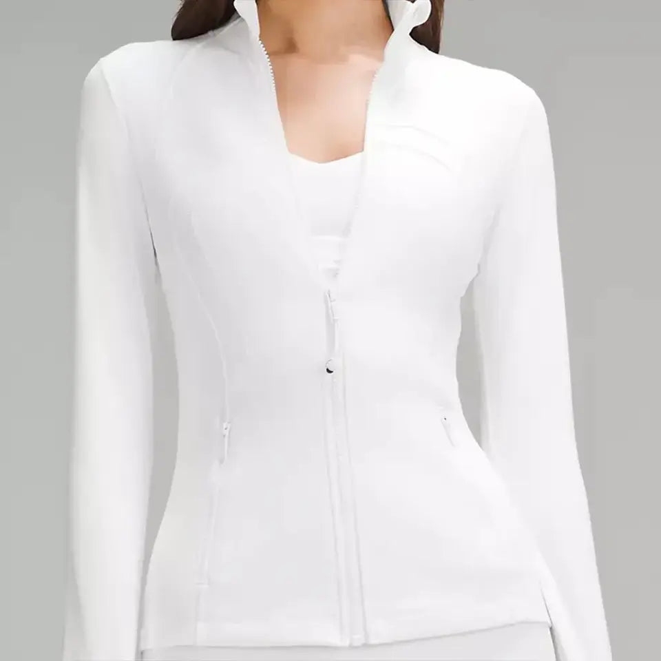 Women's Define Jacket, -Fit Zippered Training define Jacket - Long Sleeve Fitness Running Top for Jogging & Sports